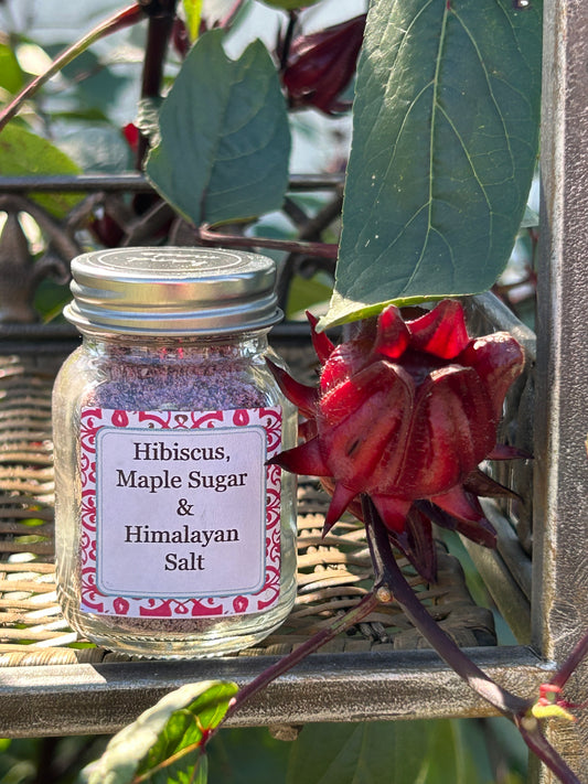 Hibiscus, Maple Sugar & Himalayan Salt.